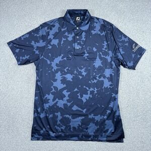 Footjoy Polo Shirt Mens Large All Over Print Blue Golf Pickleball‎